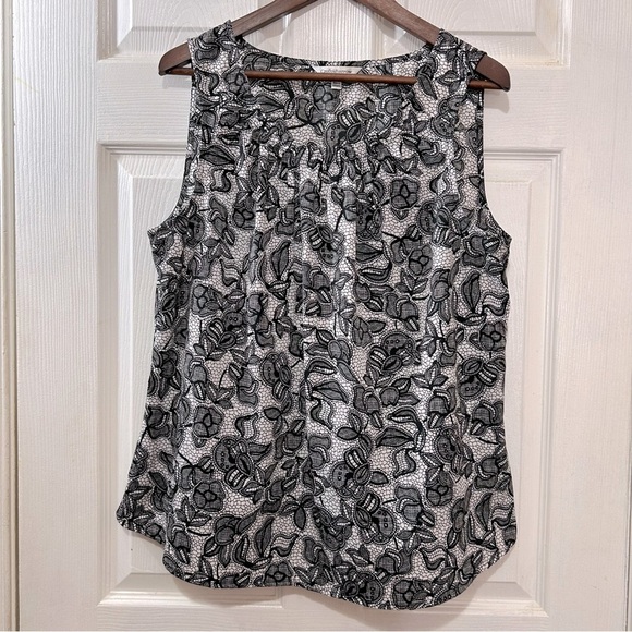 croft & barrow Tops - Croft & Barrow Women's Shirt Blouse Sleeveless Black & White Floral Size XL